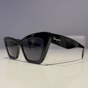 Salvatore Ferragamo, authentic black cat-eye sunglasses